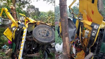 বালুভর্তি ট্রাকের ধাক্কা, নিহত ২ দাঁড়িয়ে থাকা ট্রাকের পিছনে