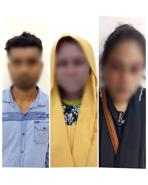 বিএমপি গোয়েন্দা শাখার অভিযানে ২ কেজি গাঁজাসহ আটক ০৩ জন।